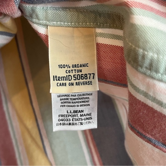 L.L. Bean Striped Button Down Shirt 100% Cotton - Picture 5 of 5